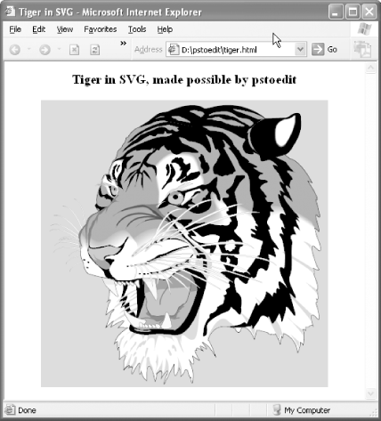 Tiger in SVG