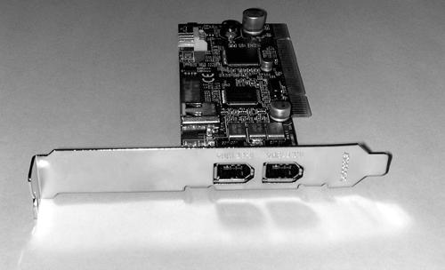 FireWire cards come in all shapes and sizes and can add two, three, or four FireWire ports to a computer. The cards snap into an empty PCI slot on the computer’s mother-board. Adding a FireWire card will allow you to use FireWire-enabled devices like digital camcorders, CD burners, and iPods.