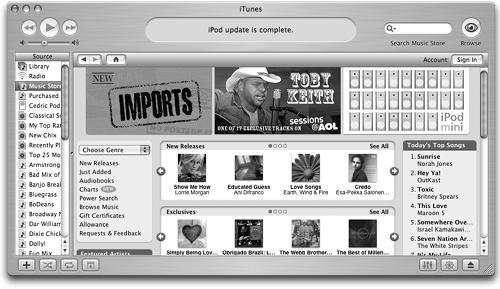 In the store, the Browse button and Search box in the iTunes window per-form their song-locating duties on the Store’s inven-tory. Each genre of music listed in the Choose Genre pop-up menu has its own set of pages.
