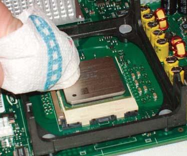 Polish the processor with a paper towel before installing the HSF