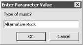 The Enter Parameter Value dialog for qryAlbumsPrm1