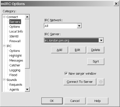 Connecting to multiple servers in mIRC
