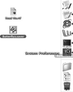 Install screensavers by dragging them onto the System Preferences Dock icon.
