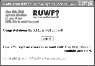 Results of checking time.xml with RUWF