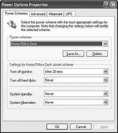 To avoid pesky power management troubles, just set the “System standby” and “System hibernates” settings to Never.