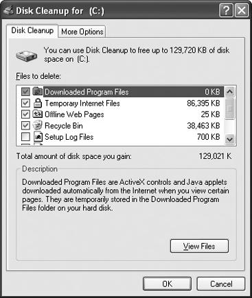 Use the Disk Cleanup tool to free additional space on your hard drive.