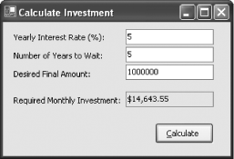 A simple form for a financial calculation