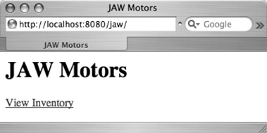 JAW Motors web page