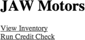 JAW Motors homepage