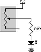 Using a potentiometer to vary the intensity of a LED