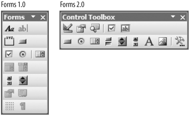 You can use Forms 1.0 or Forms 2.0 controls on a worksheet