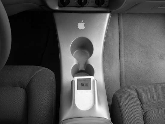 An iPod integrated into the car’s console