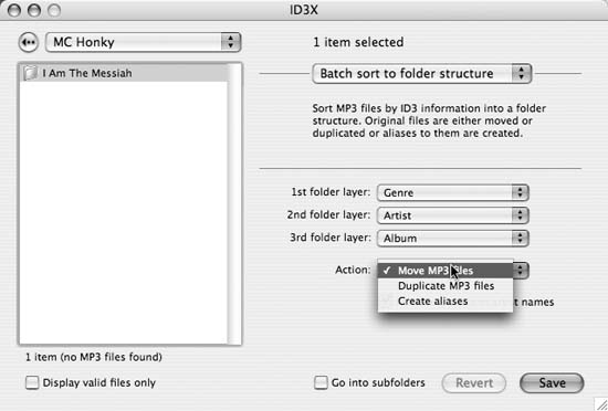 Organizing files using ID3 tag attributes