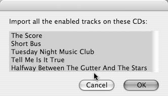 Selecting the CDs you want to rip from the Rip CDs In A Row dialog box