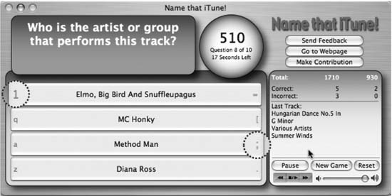 Name that iTune! in two-player (keys for player one on the left and player two on the right)
