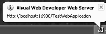 Visual Web Developer Web Server started