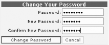 Changing the user’s password