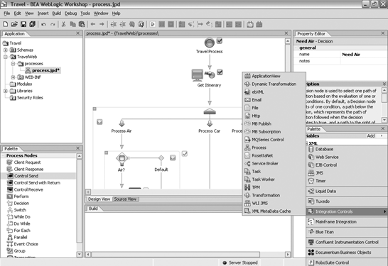 BEA’s WebLogic Workshop process design editor