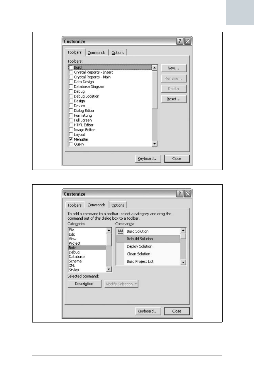 Customize Menus and Toolbars - Visual Studio Hacks [Book]