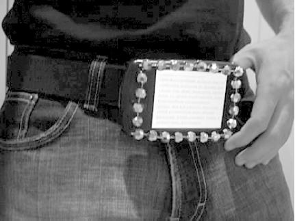 The author, sporting the Search Engine Belt Buckle