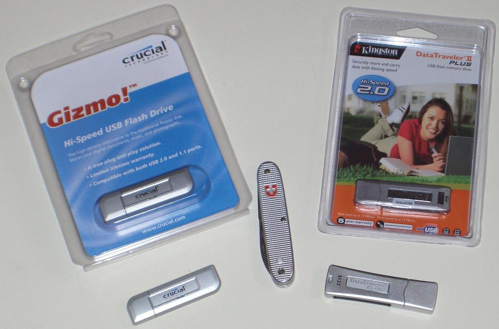 Typical USB flash drives