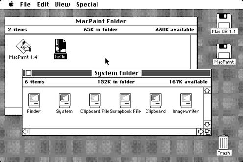 The original Mac OS desktop