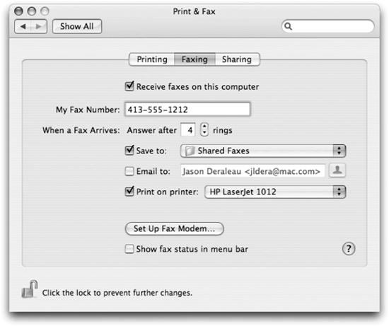 Faxing preferences