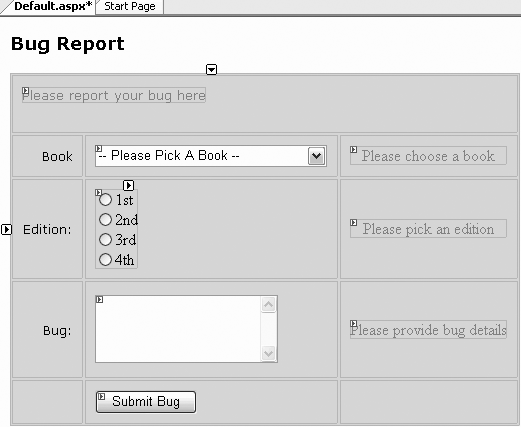 Validator bug report in the designer