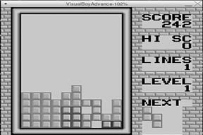 A freeware version of the ubiquitous falling-blocks puzzle running in VisualBoyAdvance