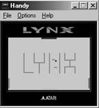 Handy running a homebrew Lynx paddle game