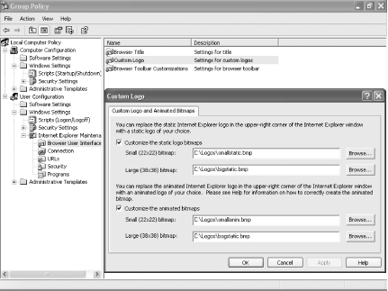 Using the Group Policy Editor to change Internet Explorer’s settings