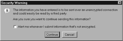 First warning for unencrypted form submission