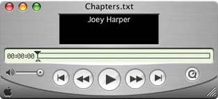 An imported text file for use as a chapter track