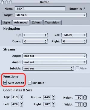 Configuring the Next button to activate automatically