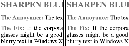 Anti-aliasing smoothes jaggy screen fonts, but it can make them look blurry.
