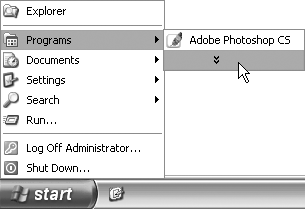 If you see this arrow at the bottom of your Programs list, you’re using a feature called “Personalized Menus.”