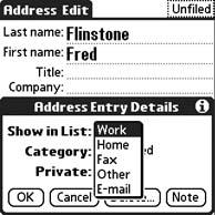 Setting the displayed phone number in the Address Book