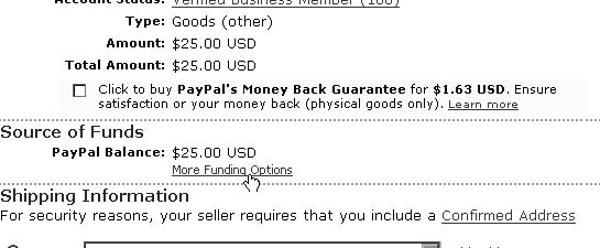 Always review where the money is coming from when you pay with PayPal
