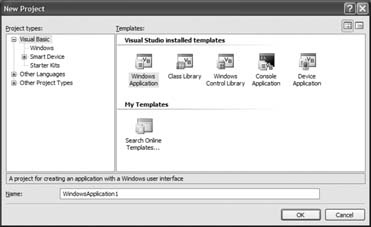 Creating a new Windows application