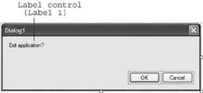 Populating the dialog window with the Label control