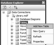 Adding a new table to the database