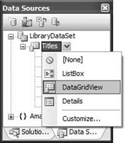 Binding the Titles table to a DataGridView control