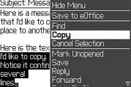 The Copy item on the menu in selection mode