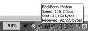 Connection statistics for your BlackBerry modem