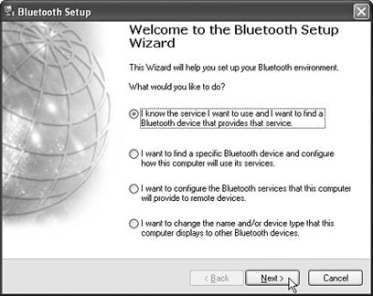 The Bluetooth Setup Wizard