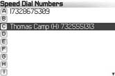 Speed dial assignment for a contact in the Address Book