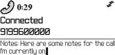 Adding call notes to the current call