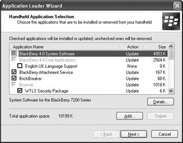The new system software in Application Loader