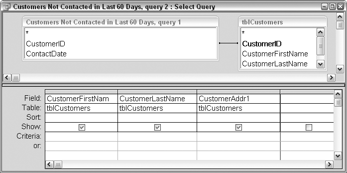 A query that uses the returned records of another query