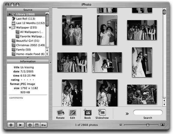 iPhoto showing pictures from my wedding